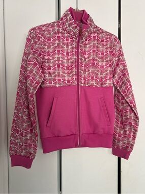 Adidas Pink Graphic Zip-Front Jacket